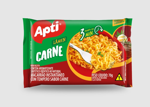 10 Macarrão Instantâneo Lámen Sabor Carne Apti - Miojo Apti