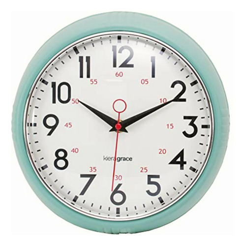 Kiera Grace Retro Reloj De Pared Con Bisel Chapado En Cromo