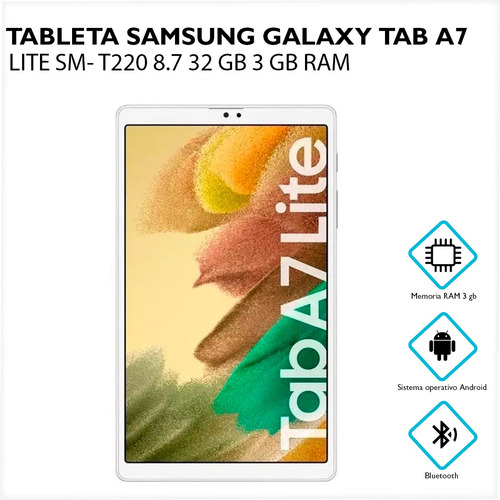 Imagen 5 de 12 de Tablet Samsung Galaxy Tab A A7 Lite SM-T220 8.7" 32GB plateada y 3GB de memoria RAM