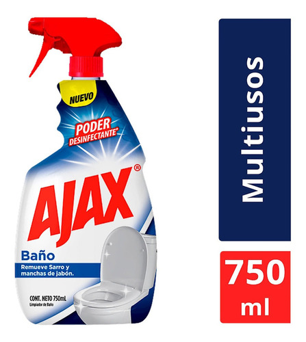 Limpiador De Baños Líquido Ajax Poder Desinfectante 750ml