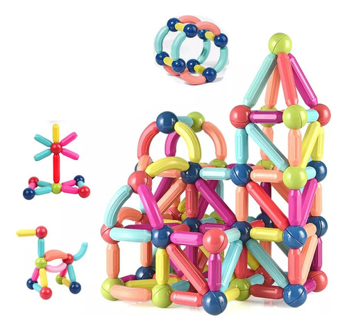 Juego De Varillas Magnéticas, 128 Unidades, Bloques De Const