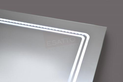 Esatto® Espejo Led Touch 80 X 60 Cms Para Baño El8060d Marco Plateado
