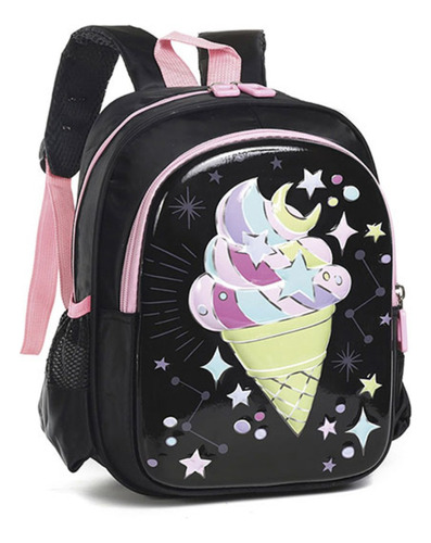 Mochila Infantil Trendy 51840 Color Negro Diseño De La Tela Liso