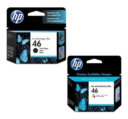 Imagen 1 de 2 de Cartucho Original Hp 46 Combo Negro Y Color