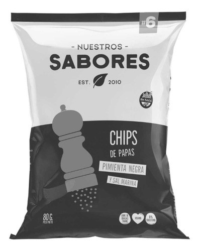 Papas Fritas Nuestros Sabores Pimienta Negra X 80 Grs