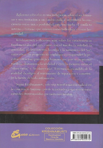 Libro Reflexiones Sobre El Yo Krishnamurti