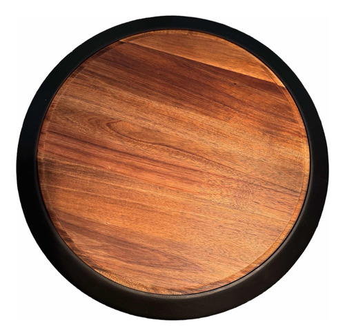 Tabla Giratoria De Madera De Acacia Con Borde Tipo Pizarra