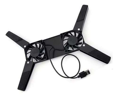 Base Suporte Cooler Duplo Usb Ajustável P Notebook Netbook Cor Preto Led Nao