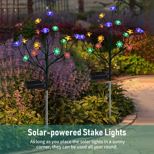 Lámpara Exterior Solar Led 2pack Forma De Loto, Decoración C
