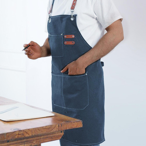 Delantal Con Peto De Trabajo, Delantal De Artista, Azul