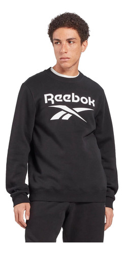 Reebok Buzo Hombre - Ri Big Stacked Logo Crew Negb