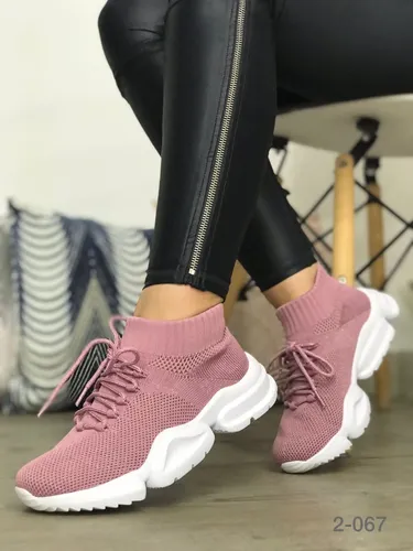 Tenis Tipo Media Mujer Calzado Dama Liviano Con Env o Gratis