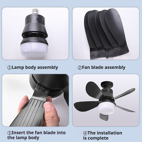 Ventilador De Techo Moderno Con Control De Bombilla Led 30w