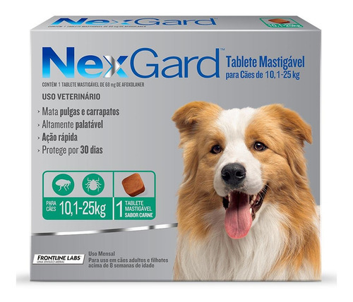 Imagen 2 de 5 de Pulgas Garrapatas Pastilla Nexgard - Perros De 10 A 25kg X3