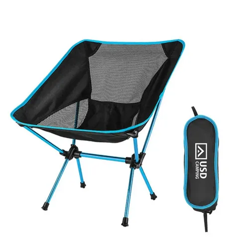 Cadeira Portátil Dobrável Camping Oxford 600d Ultraleve Usd C/ Bolsa De Transporte Cor Azul Azul
