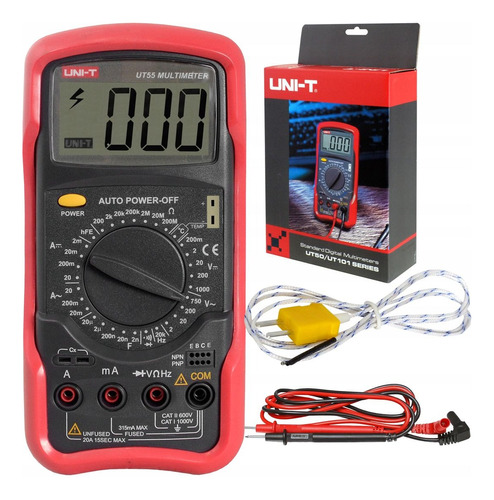 Uni-t® Ut55® Multímetro Temperatura Ampervoltímetro C/ 9v