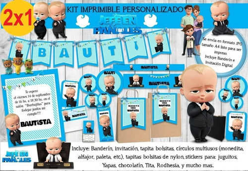 Kit Imprimible Un Jefe En Pañales Candy Bar Promo 2x1