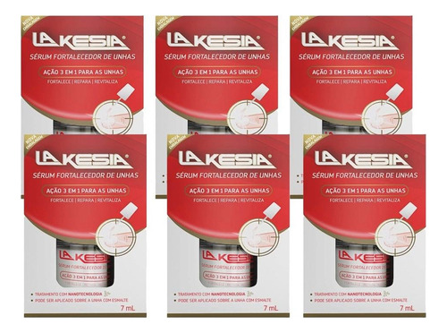 Kit Sérum Fortalecedor De Unhas Lakesia Com 6un De 7ml Cada