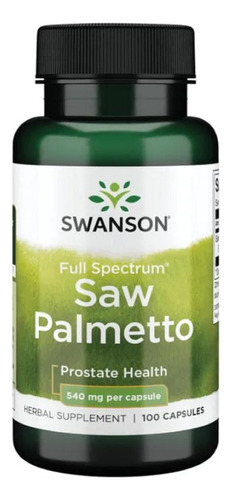 Saw Palmetto 540 mg x 100 cápsulas - Sabor premium sem sabor Swanson