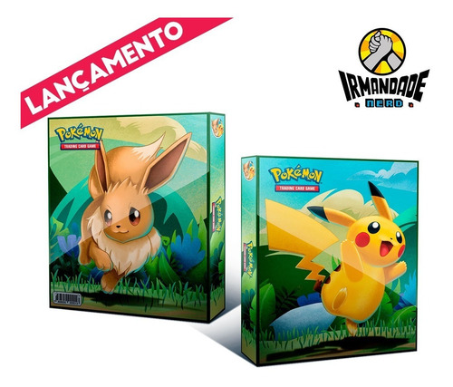 Imagem 1 de 10 de Pasta Tipo Fichário Pokémon + 10 Folhas Yes + 9 Cards