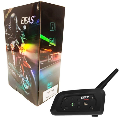 Imagen 6 de 6 de Intercomunicador V6 Pro Ejeas Bluetooth Moto - Solomototeam
