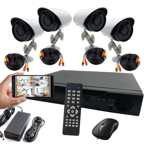 Kit Camaras De Seguridad Dvr 4 Hd Infrarrojas Exterior  