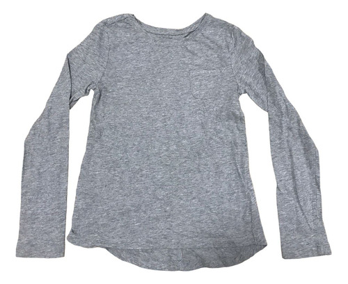 Remera Manga Larga Lisa Gris Claro Gap Kids Talle 8 No Hym  