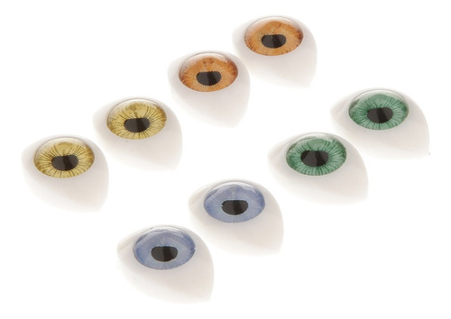 8pcs Juegos De Huecos Ojos De 4 Colores Ovales Para Muñeca