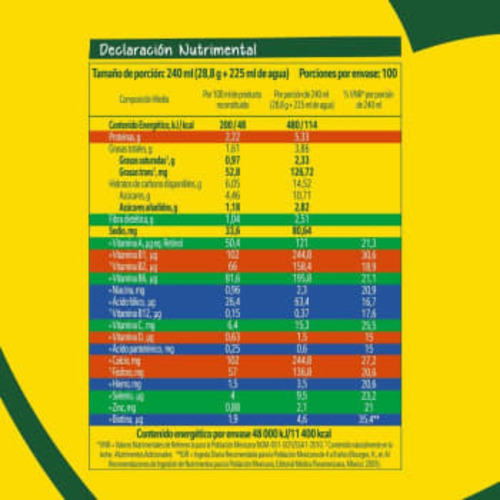 Leche Nido En Polvo Entera Fortificada 2.88 Kg Forti Crece