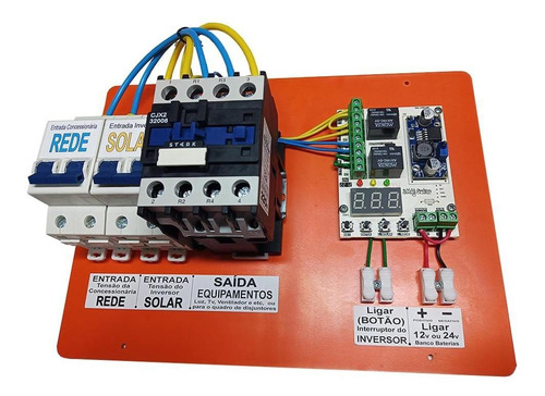 Imagem 6 de 6 de Quadro De Automação Sistema Solar Liga Desliga Inversor 220v