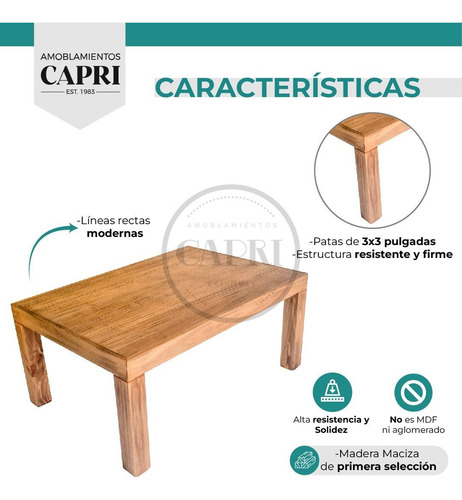 Mesa Ratona 100x60 Estilo Asia Encerada
