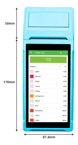 Terminal Pda Pos Wifi Bluetooth Android 8,1 Impressora 58mm