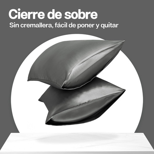 2 Fundas De Almohada De Satén Tamaño Estándar 50x70cm,