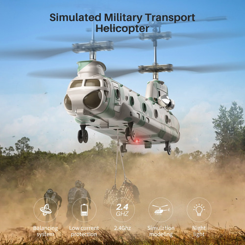 Helicóptero De Control Remoto Syma Q21 Camuflaje Chinook Ch-