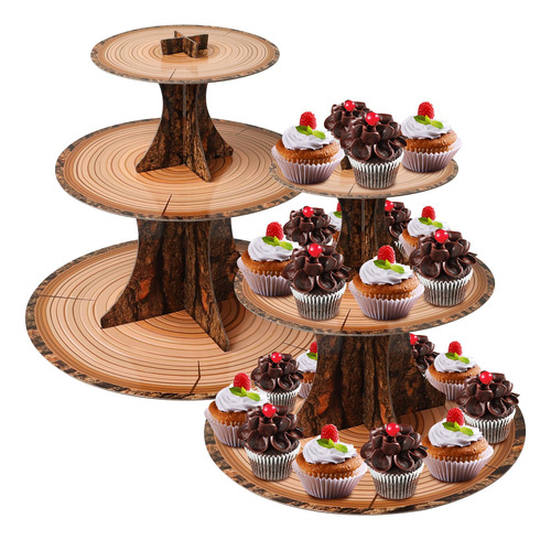 Ira Pollitt Soporte De Madera Para Cupcakes De 3 Niveles, To