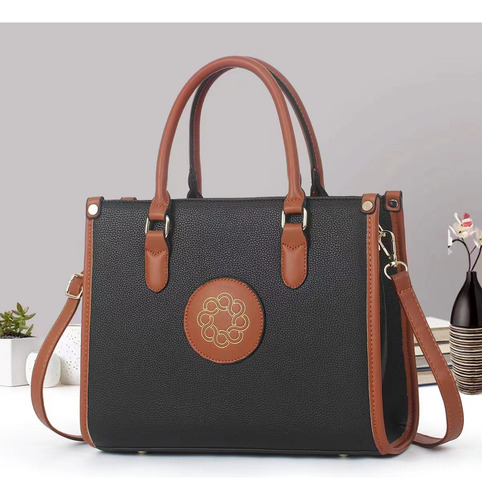 Bolso Grande Mujer Moda Simple Apliques Capacidad Alta