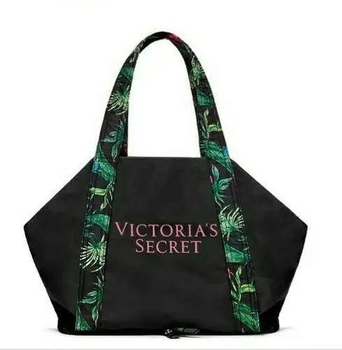 Bolso Plegable De Victorias Secret Fucsia Con Negro