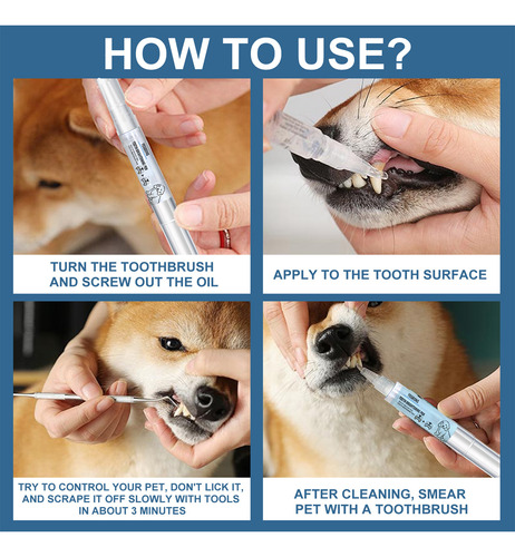 3pc Pet Teeth Repairing Kit,cat/dog Teeth Whitening Syringes