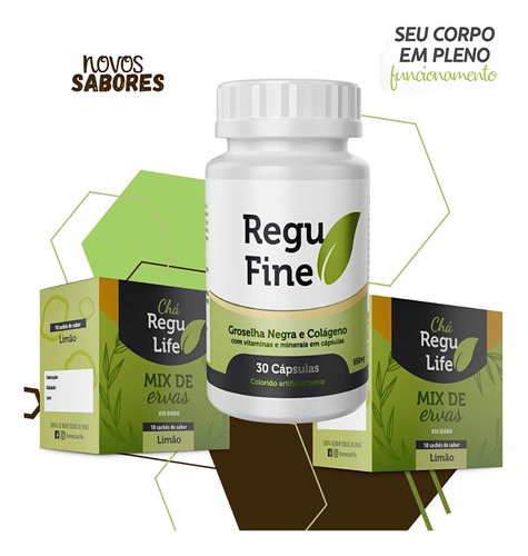 Regu Fine Slimming + Regu Life Tea + Infusor Regu Fine Flavor y té de limón