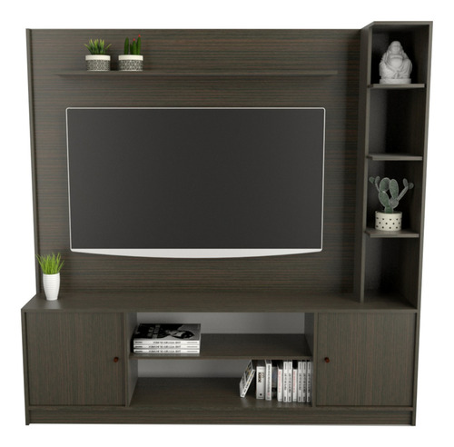 Modular Rack Centro De Entretenimiento Led Tv Mesa Color Wengue