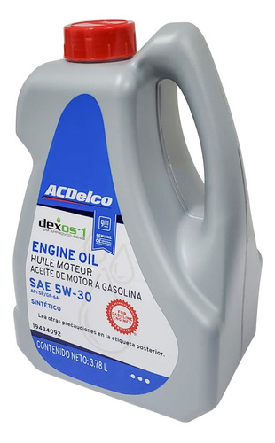 Aceite Acdelco 5w30 100% Sintetico Dexos 2 3.78 L