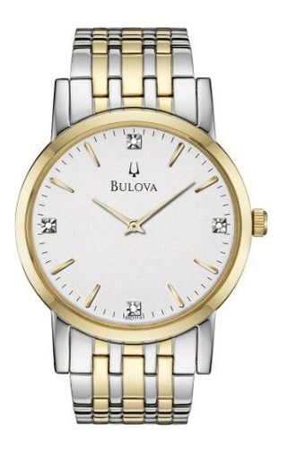 Bulova Pulsera De Eslabones De Diamantes En Tono Plateado De