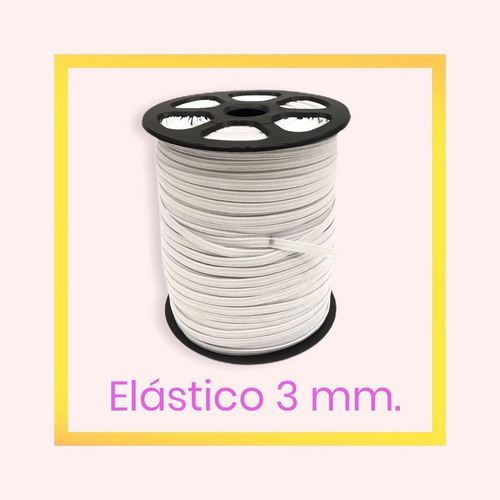 Elástico 3mm X 100 Metros, Ideal Barbijos Y Máscaras!!
