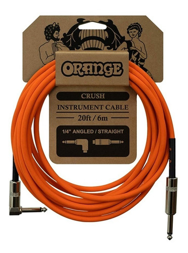 Cable Angulado Guitarra Eléctrica Bajo Orange Crush 6 Metros