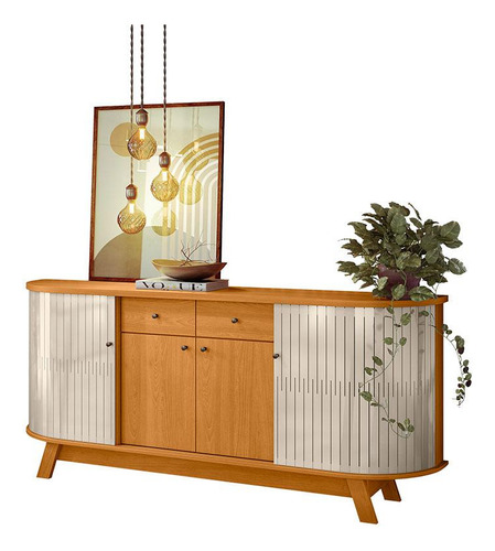 Aparador Para Sala Buffet Mônaco Cinamomo Off White