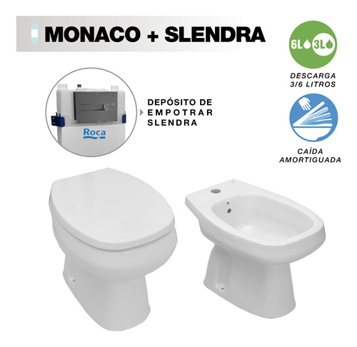 Juego De Baño Monaco Corto Bide Dep Slendra Asiento Amortig