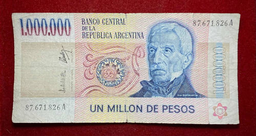 Billete 1.000.000 Pesos Argentina 1982 Bottero 2516 Cavallo