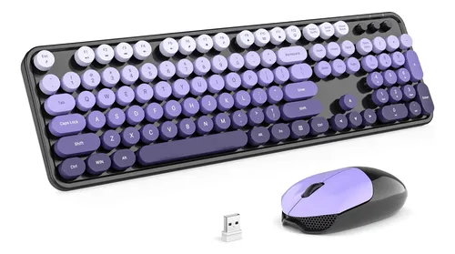 Keyboard Knowsqt Wireless 24g Black Purple Usb