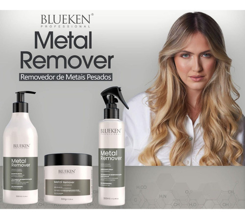 Blueken Kit Metal Remover Tratamento Desintoxicação Capilar