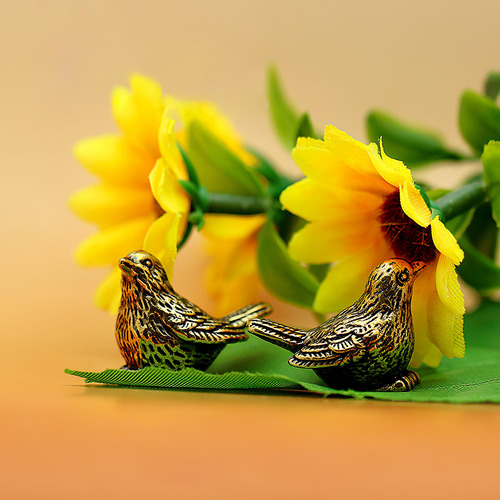 Retro Brass Statue Home Desktop Decoration Small Brass Bird